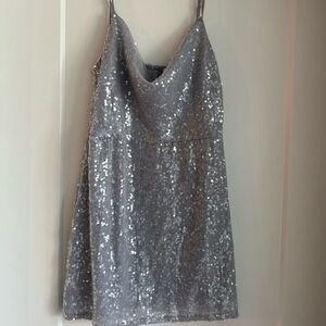 Silver Sequin Dress